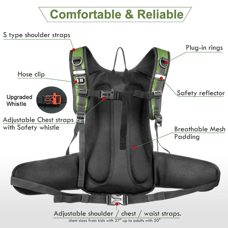 Mothybot Hydration Backpack, Insulated Hydration Pack with 2L Water Bladder & Large Storage, Ultralight Hiking Backpack for Men, Women for Running, Cycling, Camping - Keep Liquid Cool up to 5 Hours - Image 4
